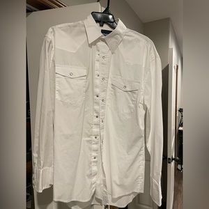 Large White Wrangler Pearl Snap